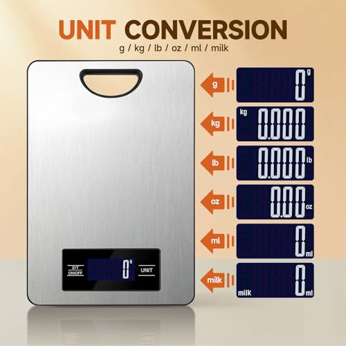 Grovix Digital Kitchen Scale, 11lb Silver Food Scale with Tare Function