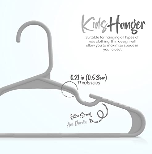 Utopia Home Kids Hangers - 60 Pack Gray 11.5 Inch Nonslip Design
