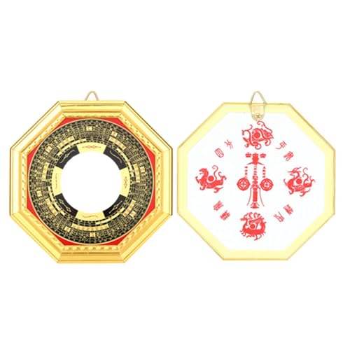5.3in Traditional Feng Shui Bagua Mirror - Convex Alloy Wall Decor
