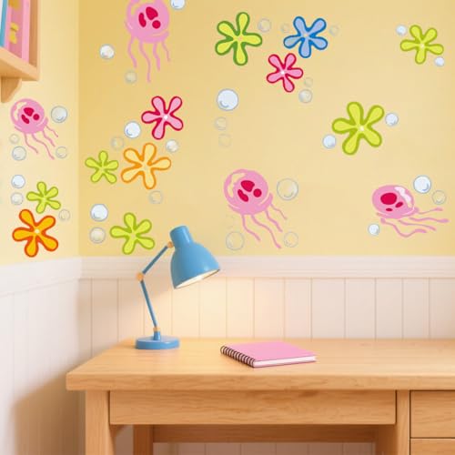 Jellyfish Bubble Wall Stickers Under the Sea Decals 155 Pcs