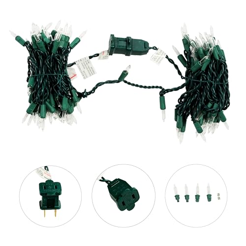 50-Count Clear Christmas String Lights with Connectable Green Wire