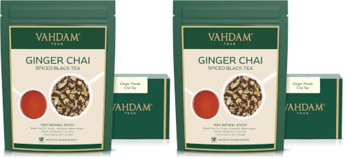 VAHDAM Ginger Masala Chai Tea - 3.53oz (Pack of 2) Loose Leaf