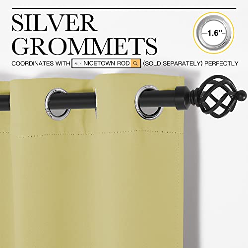 NICETOWN Thermal Insulated Blackout Curtains, Paler Yellow, 42x48 Set of 2
