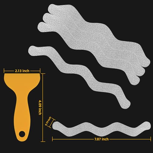 Clear Bathtub Stickers - Non-Slip Wave-Shaped Shower Decals, 20-Pack for Safety & Grip