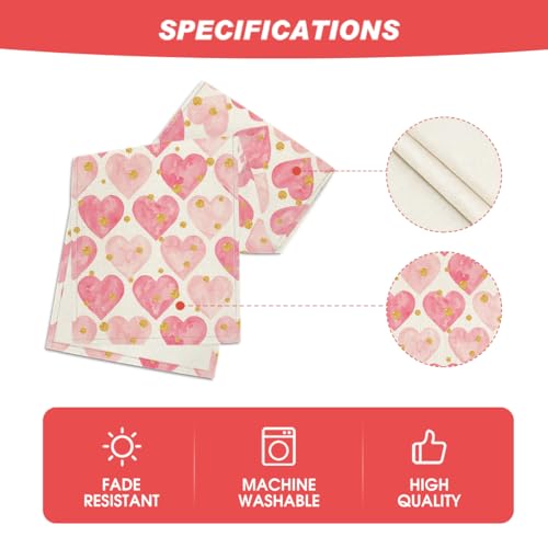 Pink Hearts Valentine's Table Runner 13x90 Inch Home Decor for Dining