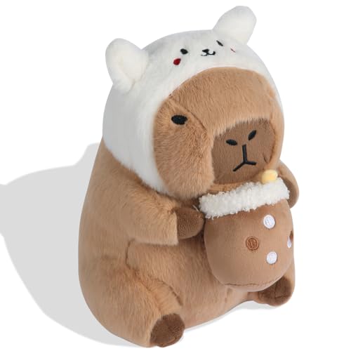 Cute Capybara Plush Toy - Soft Stuffed Animal Doll with Bunny Ears, 12 Inch