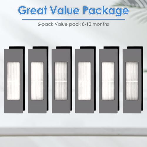 6-Pack HEPA Filters for ECOVACS DEEBOT Robot Vacuums