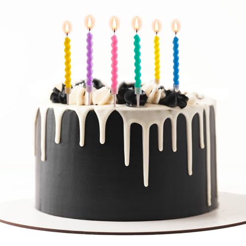 Spiral Taper Birthday Candles - Set of 6 Pastel Colors