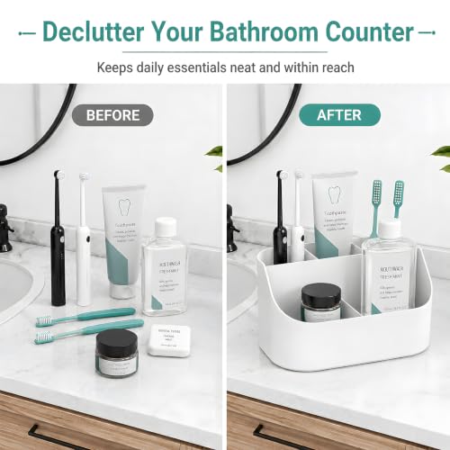 5-Slot Plastic Toothbrush and Toothpaste Holder for Bathroom