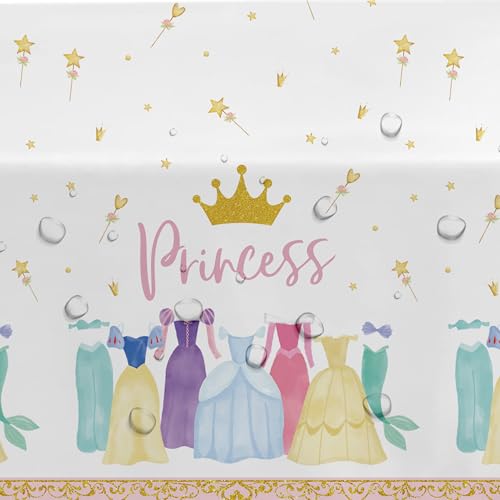 Princess Birthday Party Disposable Tablecloths, 3 Pack, 55 x 86 Inches
