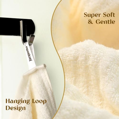 Jacquotha Floral Embroidered Wash Cloths - Cream 4 Pack for Face & Body