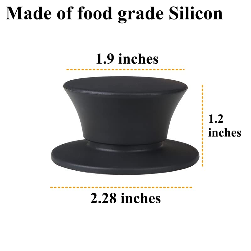 Universal Silicone Pot Lid Knob Replacement 2-Pack Black Cookware Handles