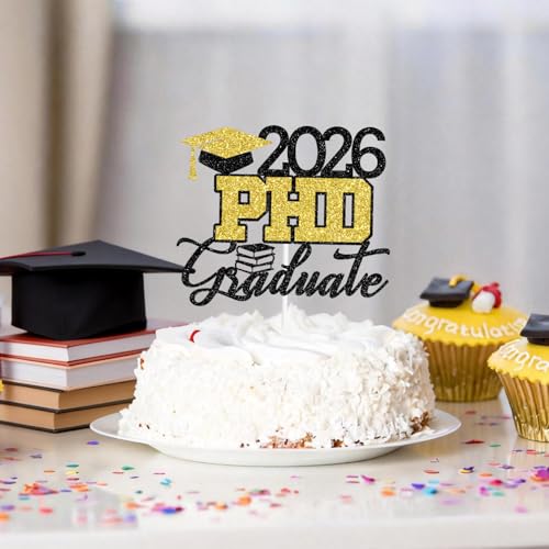 2026 PhD Graduate Cake Topper - Congrats Grad Party Decoration
