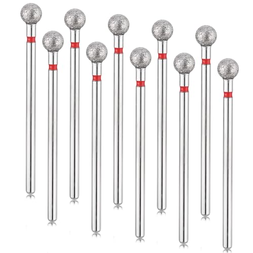 JJUNW 10 Pcs Ball Cuticle Nail Drill Bits, 5mm Carbide Manicure Bits