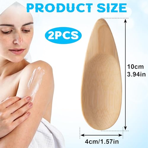 Lekgavd 2 Pcs Bamboo Deodorant Cream Applicators and Makeup Spatulas