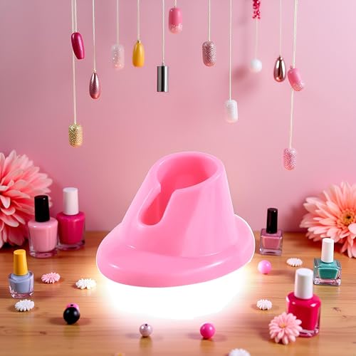 Pink Soft Rubber Nail Polish Bottle Holder and Stand for Manicures