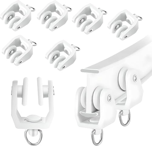 UrbanRed Ceiling Curtain Track Rollers, 30 Pack - White