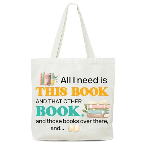 Book Lover Canvas Tote Bag Reusable Shopping Bag for Readers and Teachers