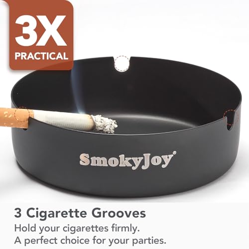 Windproof Stainless Steel Outdoor Ashtray with Lid - 2 Pack