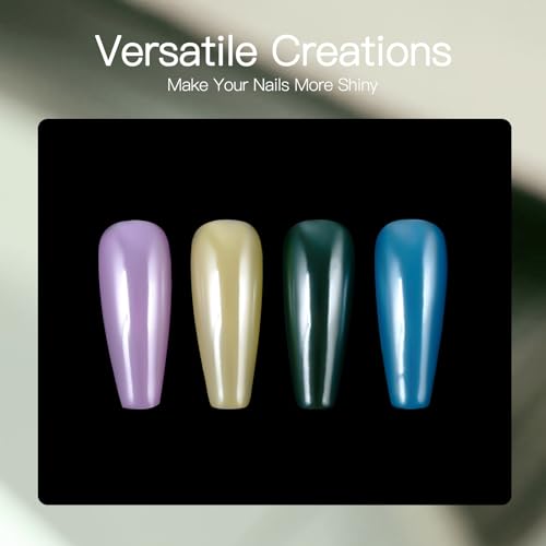 FSIXCL Pearl White Nail Chrome Powder Metallic Mirror Effect Pigment