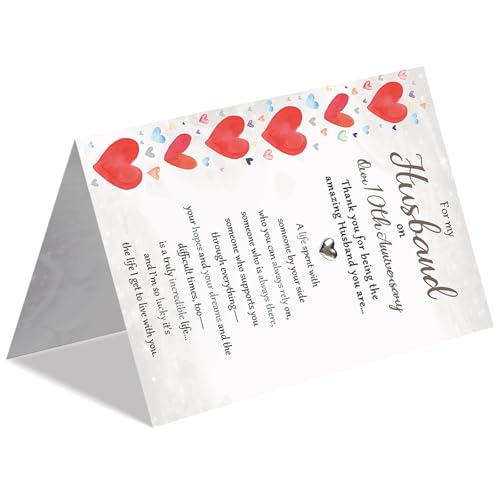 Romantic 10th Anniversary Card for Husband - Model BX289