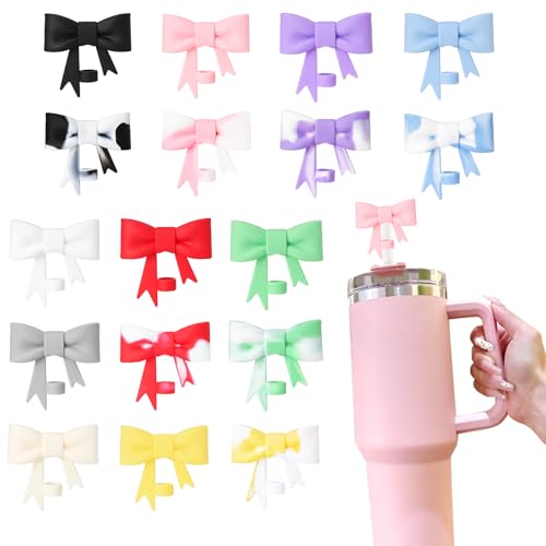 Bow Straw Cover for Stanley 40oz & 30oz Cups - Yellow Silicone Cap