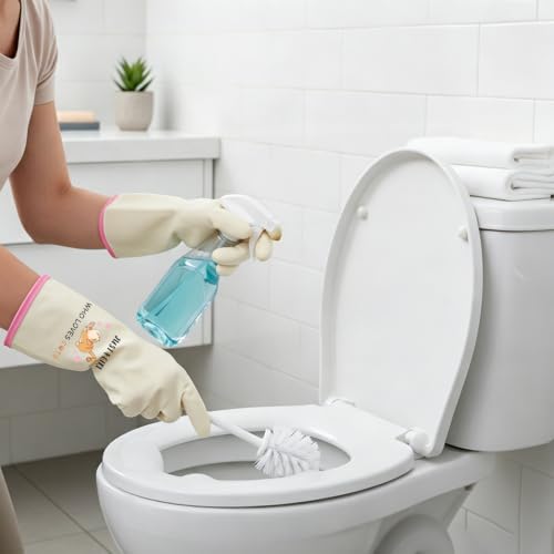 Pink Cat Lover Rubber Cleaning Reusable Gloves - Housewarming Gift