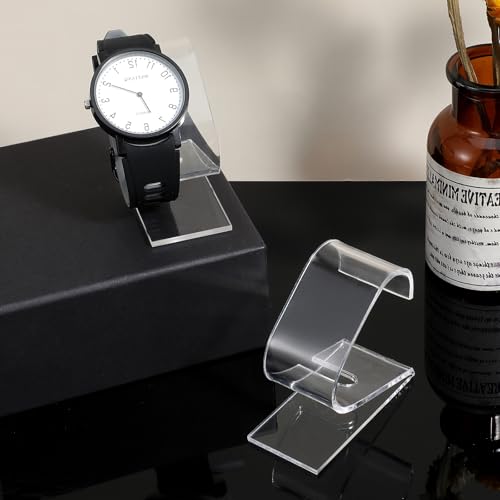 Exircy Clear Acrylic Watch Display Stand - 2 Pack Portable Bracelet Holder