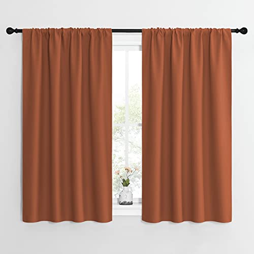 NICETOWN Blackout Curtains, Rod Pocket Thermal Insulated Panels, Burnt Orange