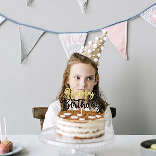 Glitter Happy Birthday Cake Topper Party Decoration Pick