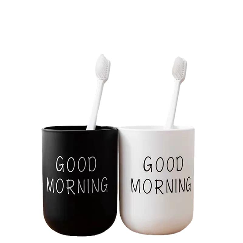 2-Pack Plastic Toothbrush Holder Cups, Eco-Friendly Bathroom Accessories
