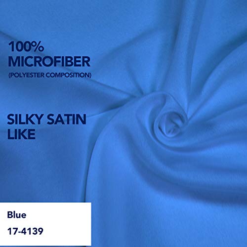 PureFit Wrap Around Ruffled Bed Skirt, Blue, Queen/King Size, 14" Drop