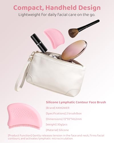 Silicone Lymphatic Face Sculpting Brushes, 2 Pcs - Facial Contour & Drainage Massage Tools