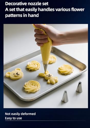 5-Piece Stainless Steel Icing Piping Tips Set for Cake Decorating