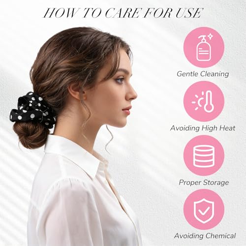 Sibba Large Satin Hair Scrunchies 3-Pack - 7 Inch Oversized Jumbo Ties
