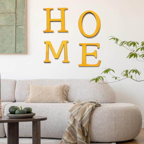 PATIKIL 3D Acrylic Alphabet Mirror Wall Sticker - Letter A, Deep Gold