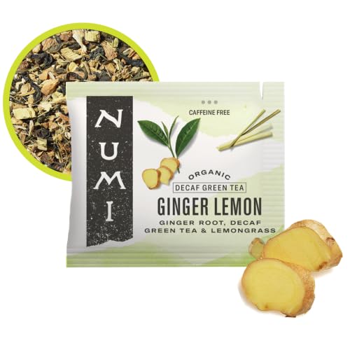 Numi Organic Ginger Lemon Decaf Green Tea - 100 Biodegradable Tea Bags