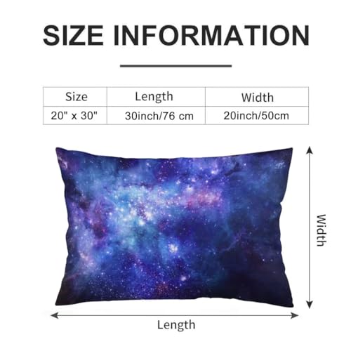Galaxy Lumbar Pillow Cover 20x30" - Blue Purple Nebula Design