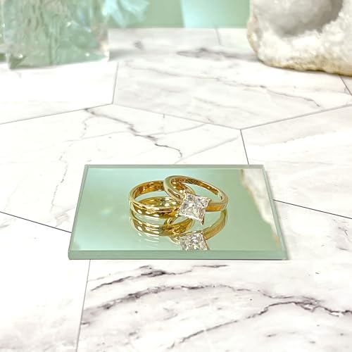 Plymor 2.5" Square Non-Beveled Glass Mirror - 3mm Thick for Crafts & Displays