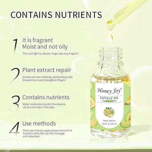 Honey Joy Cuticle Oil for Nails - Hami Melon Scented Hydrating Nail Care