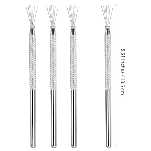 MBAIYO 4 Pcs 7 Pin Nail Liner Art Brush Stainless Steel Stripe Lines