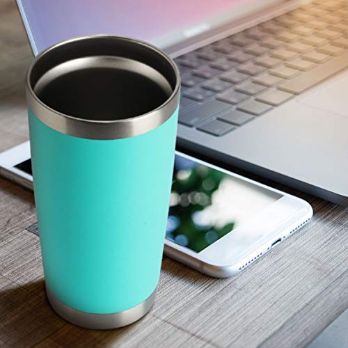 20oz Insulated Stainless Steel Tumblers Bulk Light Blue - Travel Coffee Mug with Lid - 4 Pack