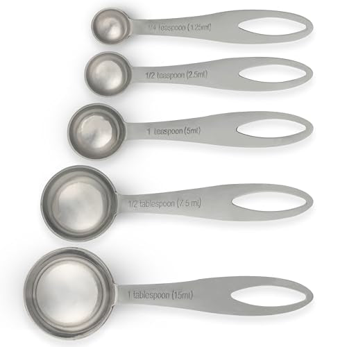 5-Piece Stainless Steel Measuring Spoon Set for Accurate Cooking