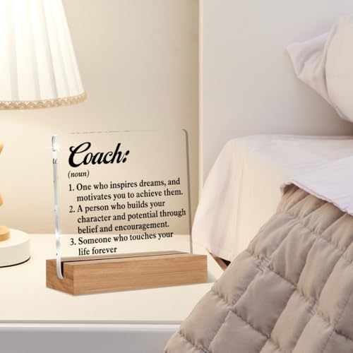 Acrylic Coach Gift Sign - 4x4 Inch Desk Decor for Coaches