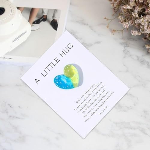 Heart Pocket Hug Token Gifts for Family - Inspirational Blue & Green