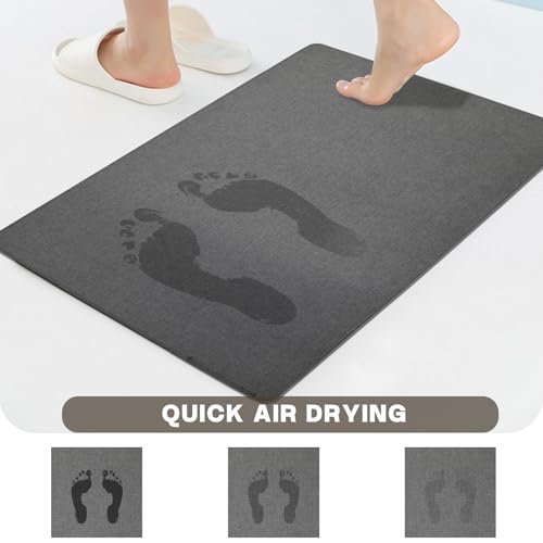 Yancorp Ultra Thin Bath Rug, 16"x26" Low Profile Non-Slip Mat, Dark Brown