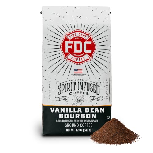 Fire Department Coffee Vanilla Bean Bourbon Infused Ground Coffee - 12 oz