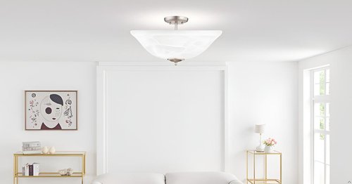 Aspen Creative 25002-65-1 Replacement Alabaster Glass shade for Flush Mount or Semi-Flush Mount, 1/2" Center Hole, 11-1/2" Diameter x 4" Height