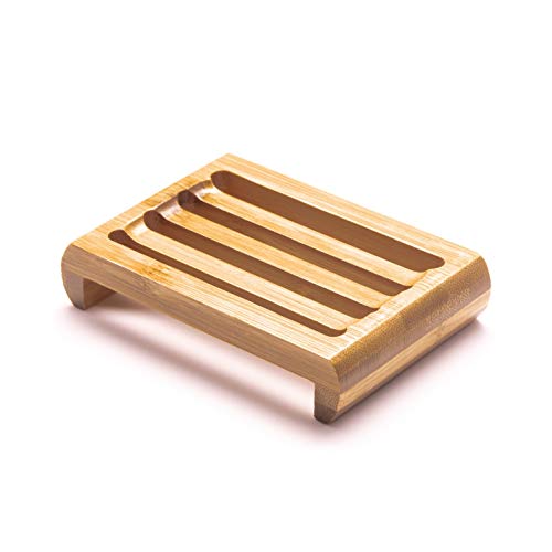 Eco-Friendly Bamboo Soap Dish with Drainage - 12x8 cm