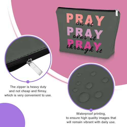 Sazuwu Christian Makeup Bag - Bible Verse Travel Cosmetic Pouch